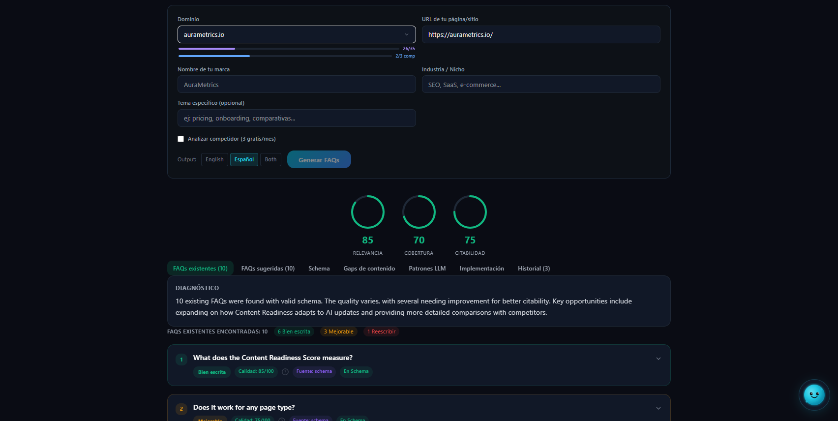 FAQ Generator | AuraMetrics