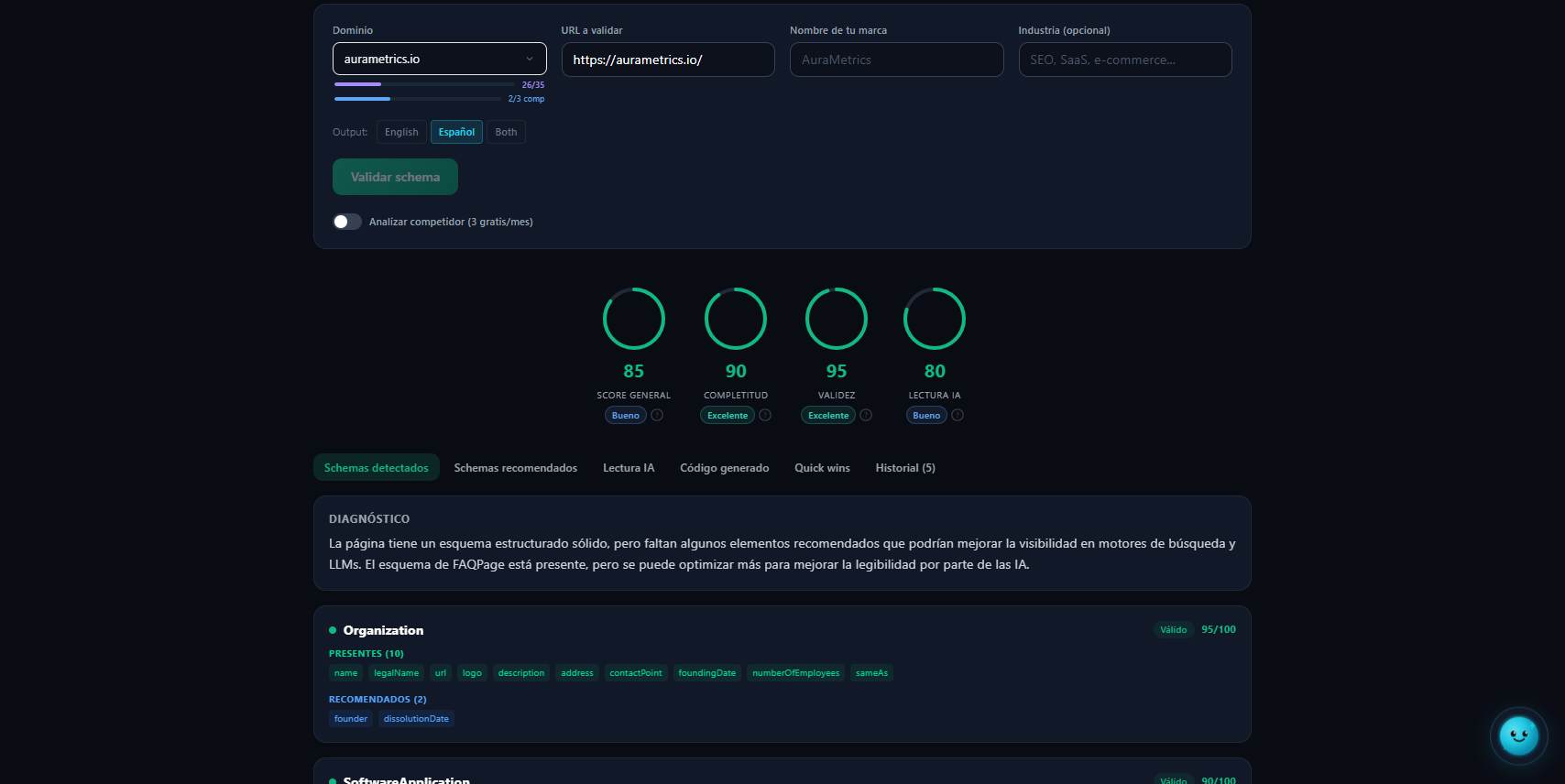 Schema Validator | AuraMetrics